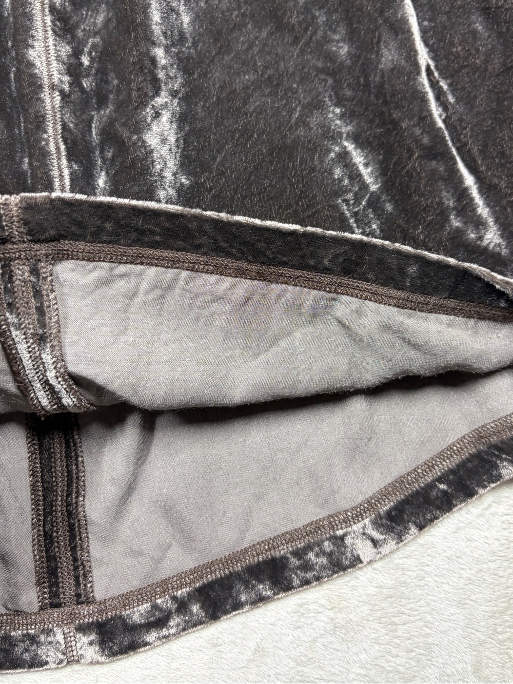 Vintage J.Jill Grey Silver Velvet Whimsigoth Maxi Skirt Size Medium - Picture 6 of 14